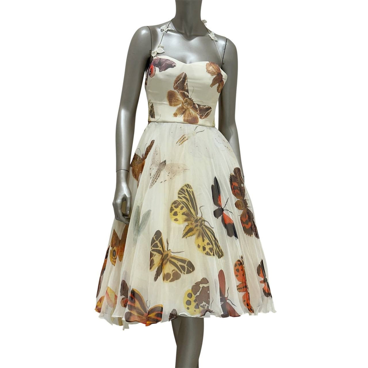 Alexander McQueen Vintage Butterfly Silk Dress IT 40 Pre-owned