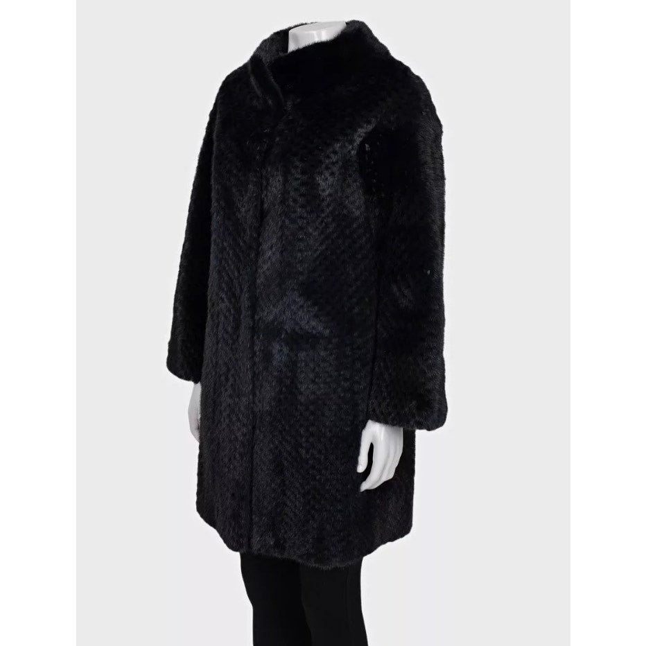 Fendi Blue Mink Fur Coat, Size M Pre-owned