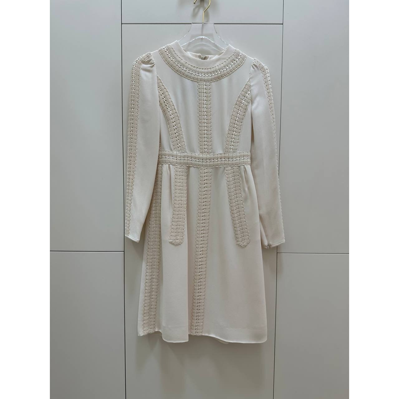Vintage Valentino Silk Embroidered Trim Dress Sz.38 Pre-owned