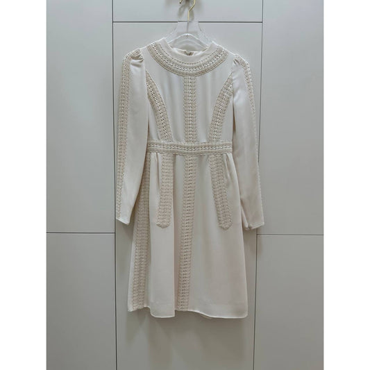 Vintage Valentino Silk Embroidered Trim Dress Sz.38 Pre-owned