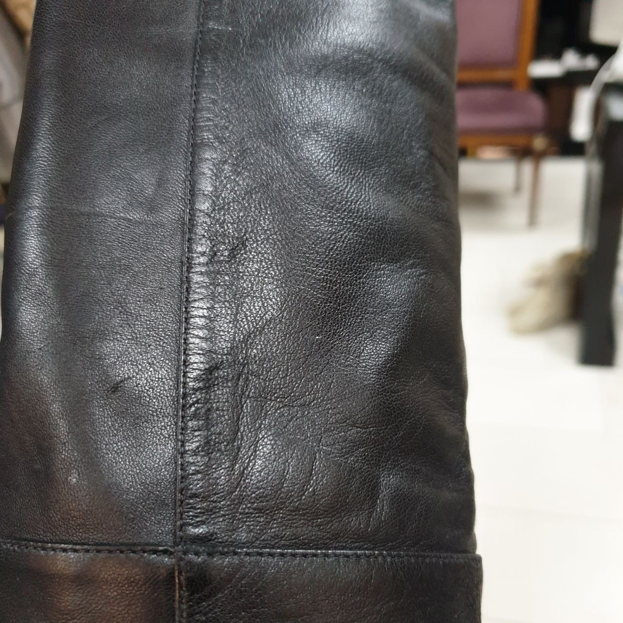 Chanel Leather Over-the-knee Heeled Boots Sz.38 Pre-owned