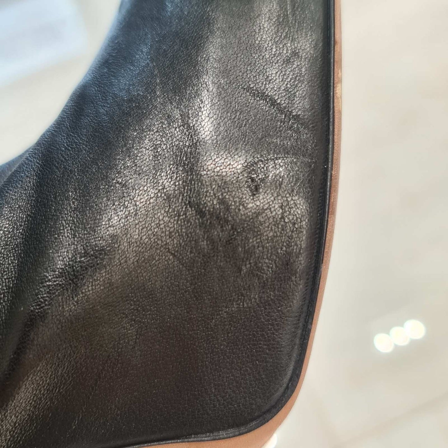 Bottega Veneta Black Leather Square Toe Platform Mules Sz.39,5 pre-owned