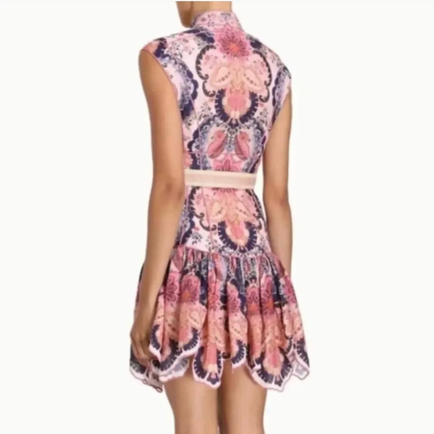 Zimmermann Linen Printed Mini Dress Sz.0 Pre-owned