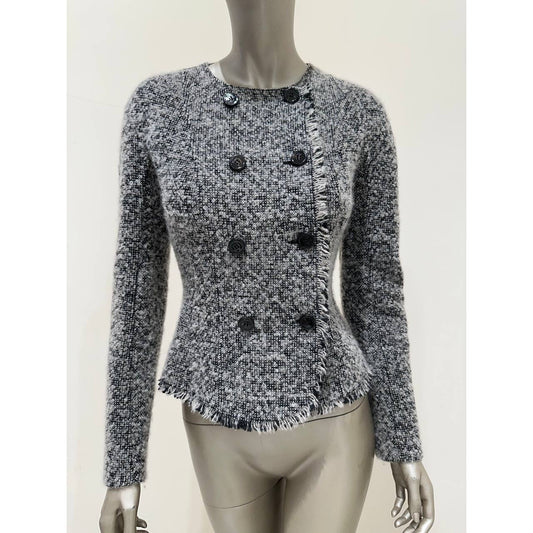 Christian Dior Black & White Tweed Jacket Sz.38 Pre-owned