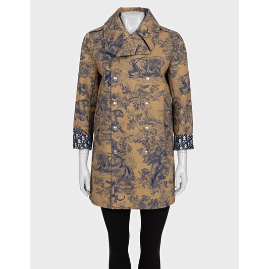 Christian Dior Brown Signature Print Trench Coat Sz. 36 pre-owned