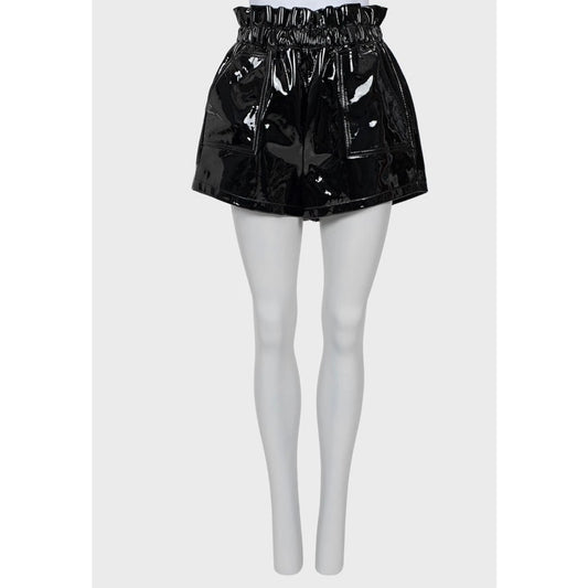 Saint Laurent Black Patent Leather Shorts with Belt -38/M Pre-owned