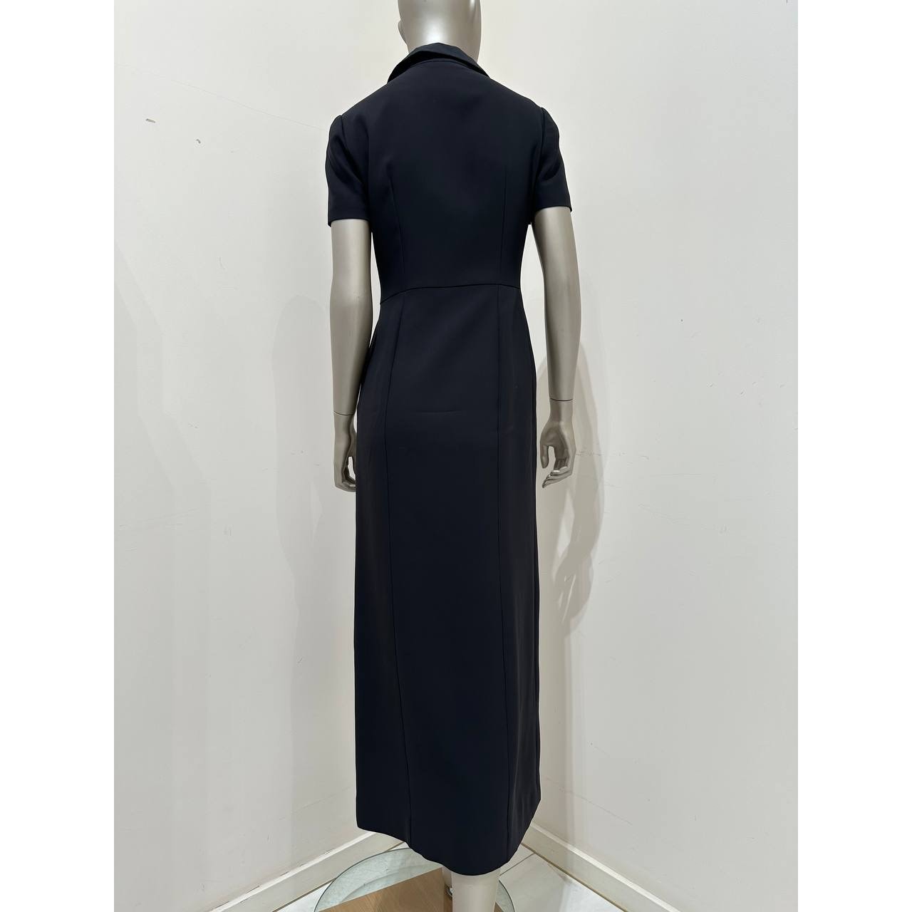 Fendi Black Silk Dress with Floral Embroidery Sz.42 Pre-owned