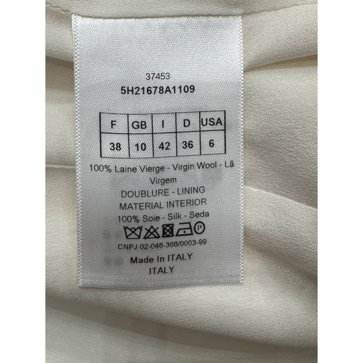 Christian Dior Ivory Wool Mini Dress Sz.38 Pre-owned