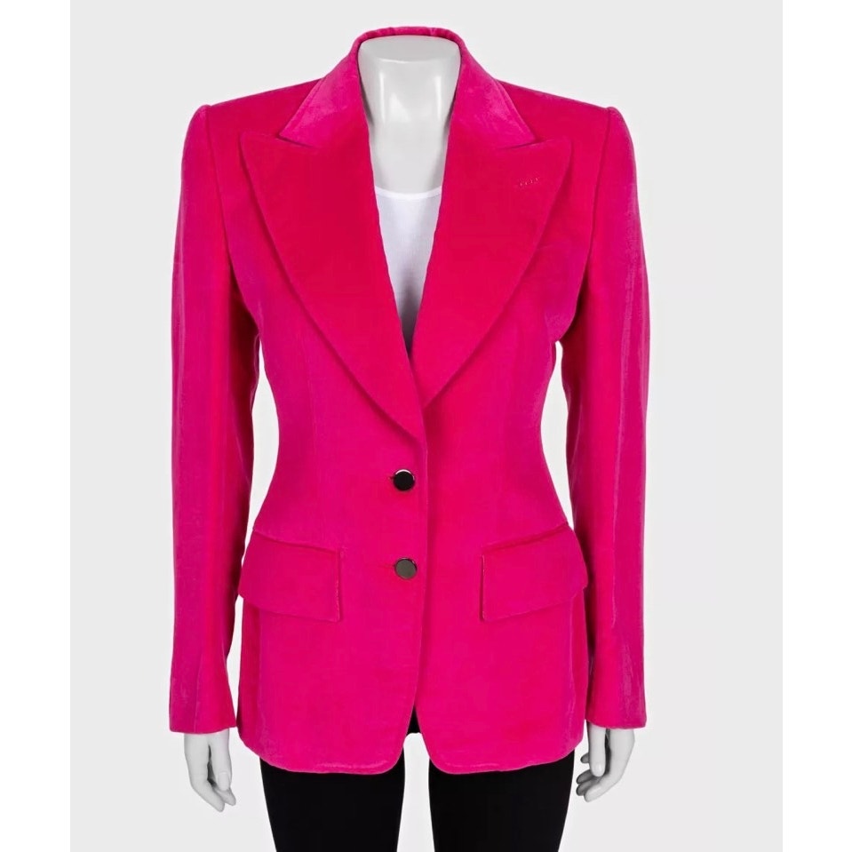 Tom Ford Pink Velvet Fitted Blazer - IT40/S pre-owned