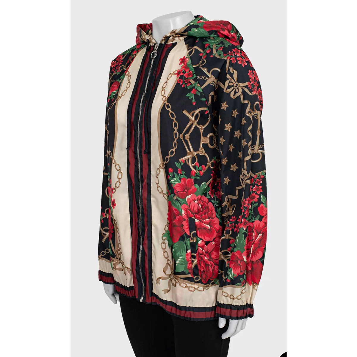 NWOT Gucci Women's Floral Print Slim Fit Jacket Sz S Pre-owned