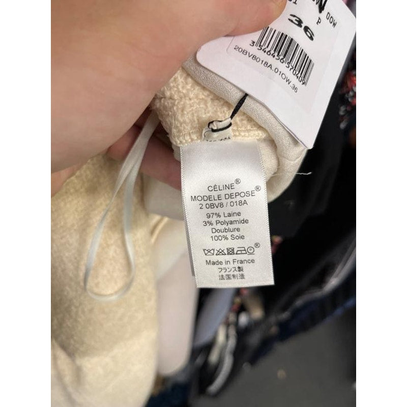 Celine White Wool & Silk Two-Piece Set - FR 36 Pre-owned