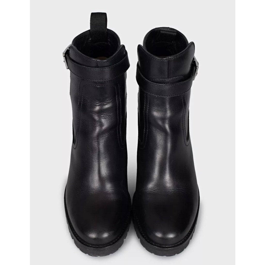 CHRISTIAN LOUBOUTIN Black Leather Ankle Boots EU 36.5 Pre-owned