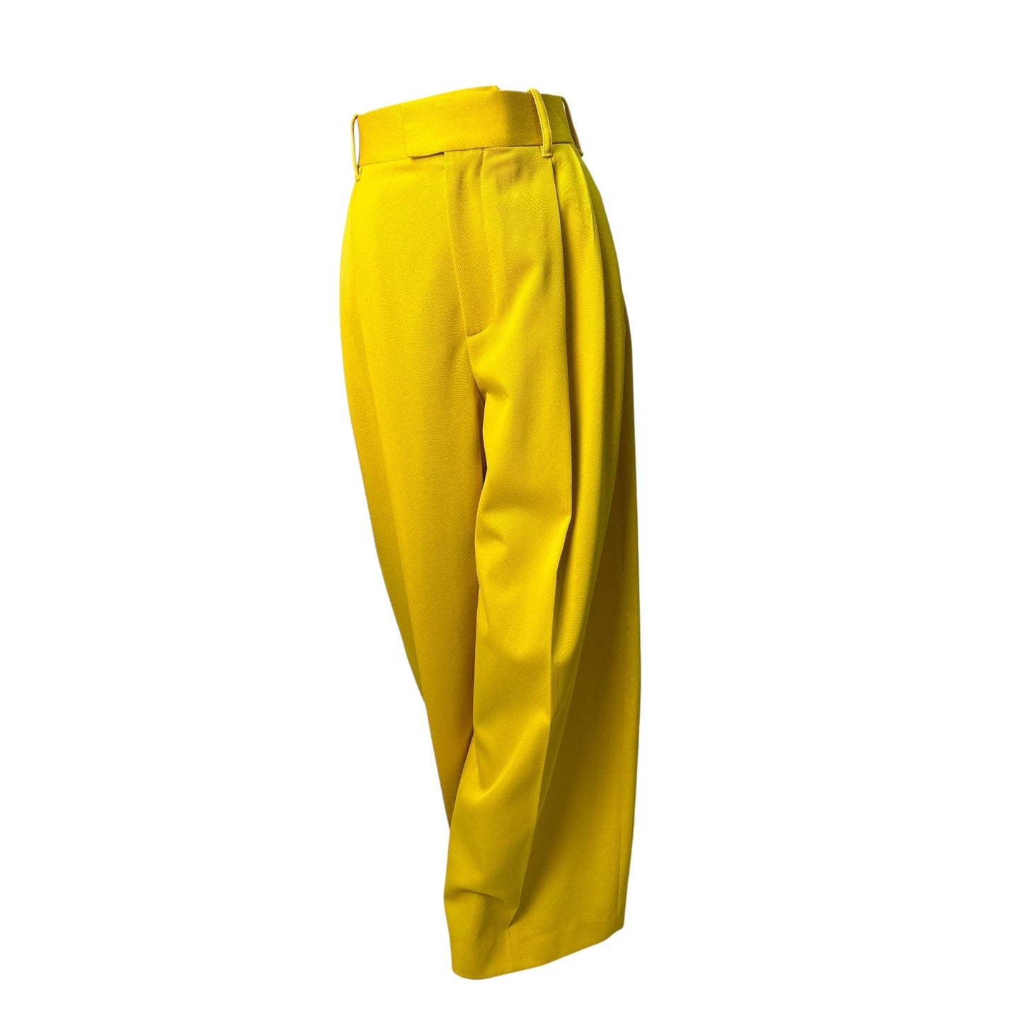 Bottega Veneta High-Waisted Yellow Wool Trousers Pants Sz.38 Pre-owned