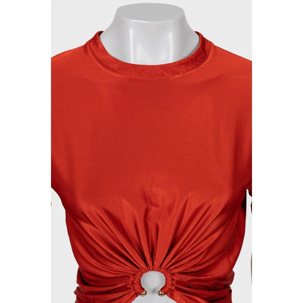 Paco Rabanne Orange Viscose Top - Size XS Pre-owned