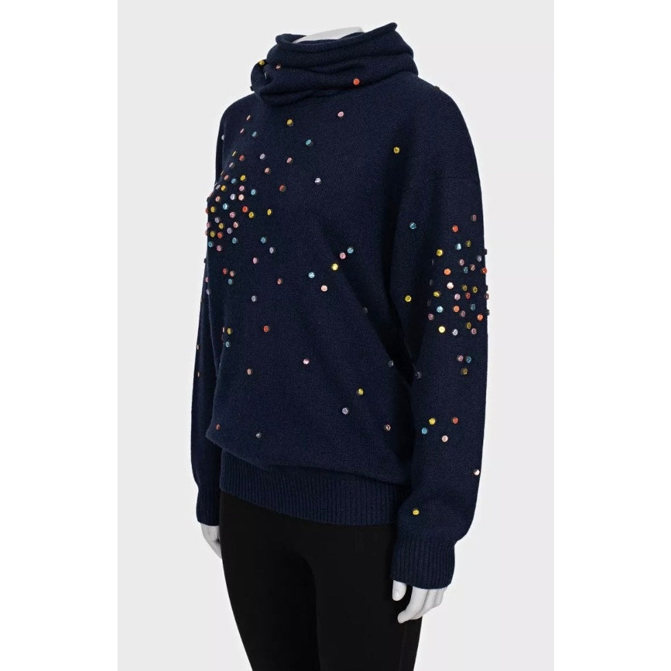 Chanel 2014 Luxurious Blue Cashmere Sweater Sz.36 Pre-owned