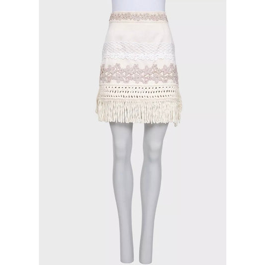 Louis Vuitton White Knit Skirt - Size FR36/S Pre-owned