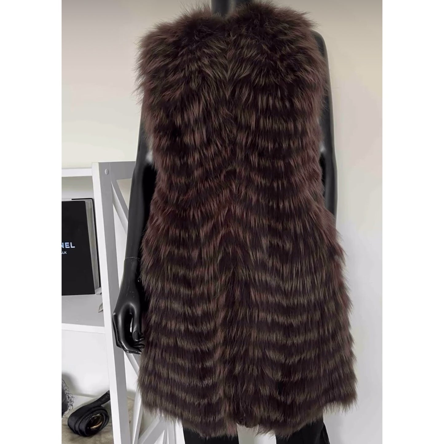 Christian Dior Sleeveless Fox Fur Coat Size 38 - Excellent pre-owned