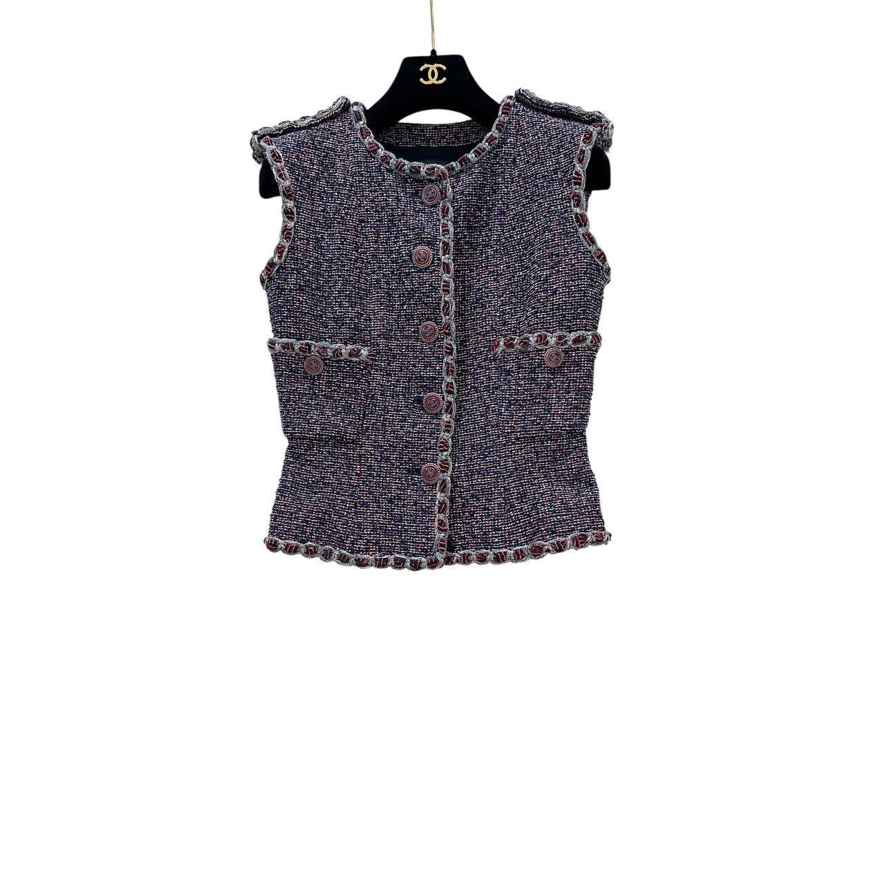 Chanel 2016 Spring Tweed Vest - Size 36 Pre-owned