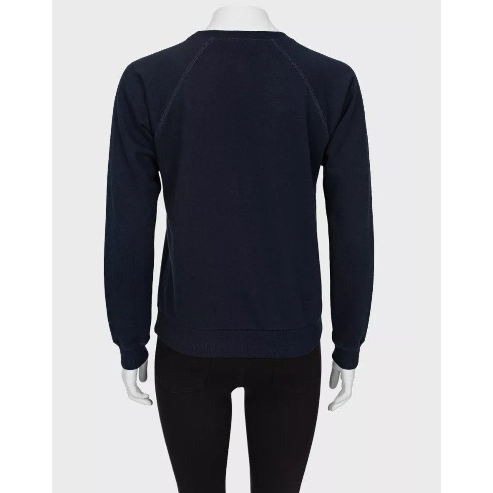 Celine Navy Logo Cotton-Cashmere Sweatshirt - Size XS Pre-owned