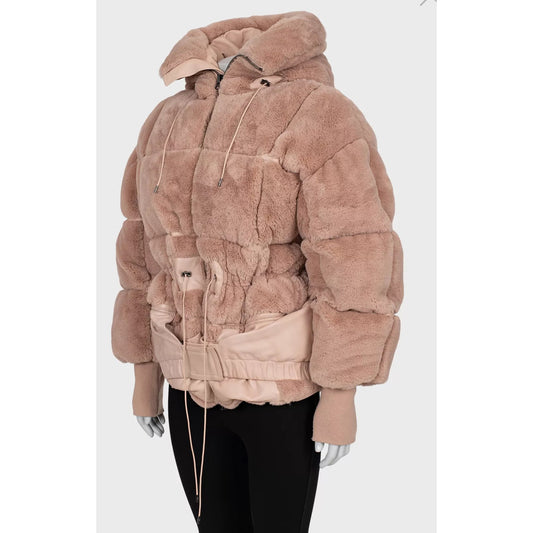 Tom Ford Pink Faux Fur Oversized Puffer Coat Sz. M Pre-owned
