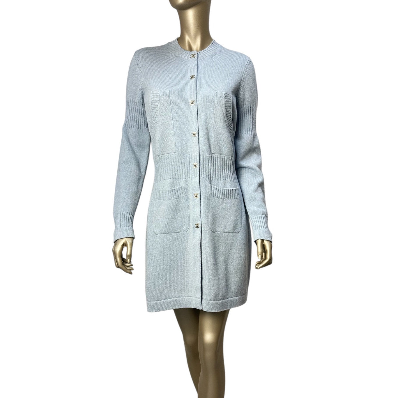 Chanel CC Turnlock Cashmere Sweater Dress - Size 40 Pre-owned