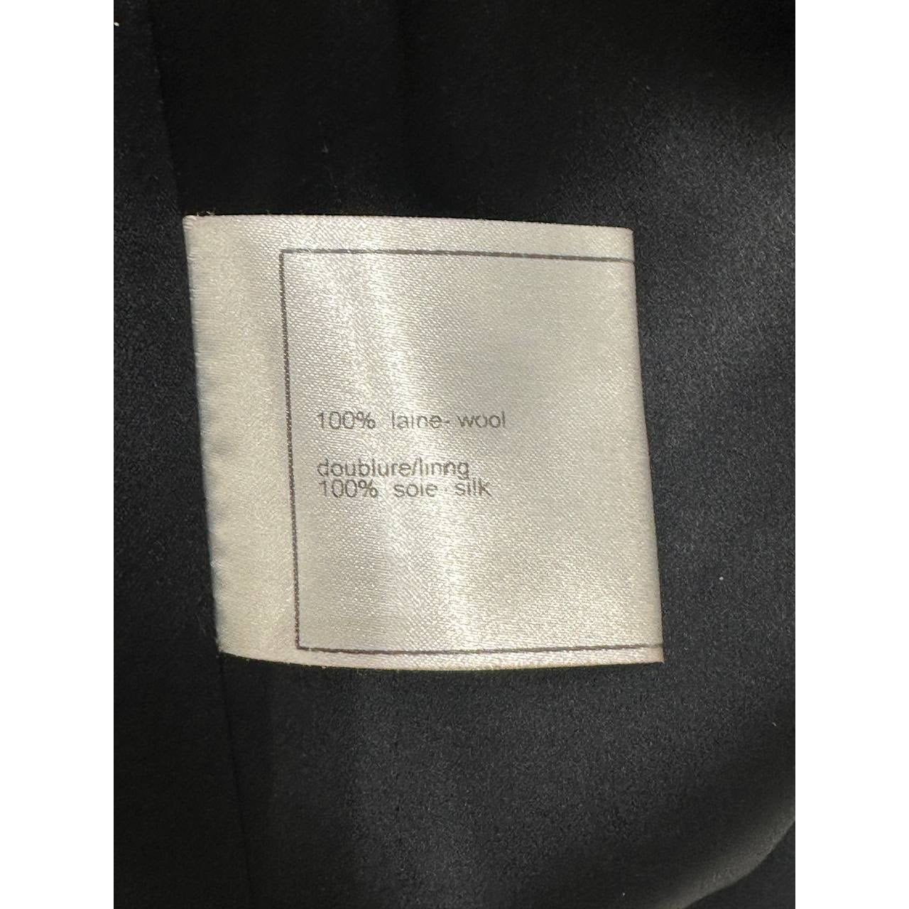 Chanel Black Wool Coat - Silk Lined & Tailored Sz.36 Pre-owned