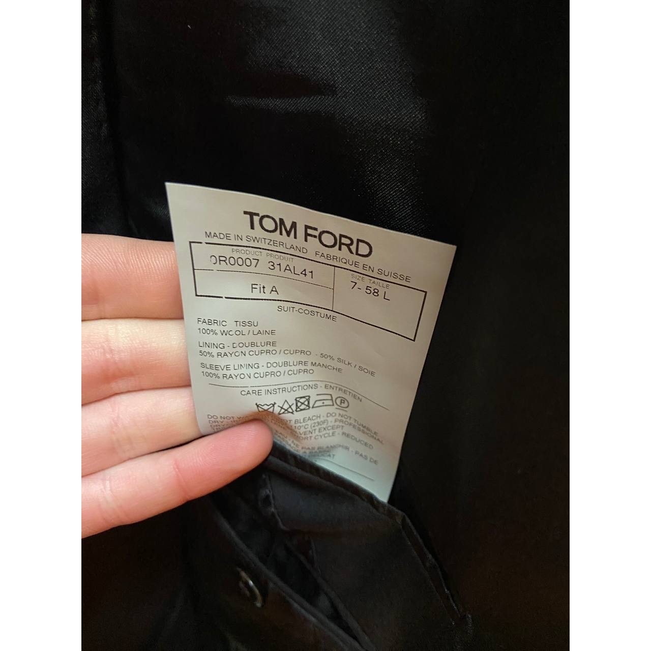 Tom Ford Men’s Black Three-Piece Wool Suit IT58 4XL Pre-owned