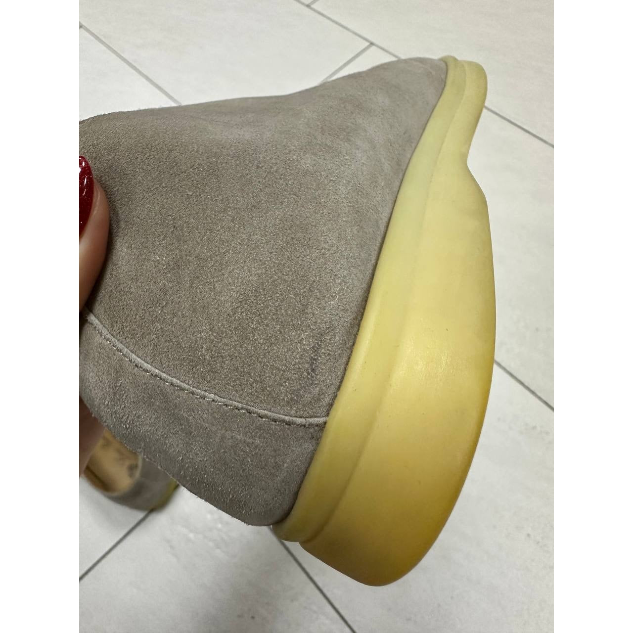 Loro Piana Dark Beige Suede Loafers Sz.38 Pre-owned