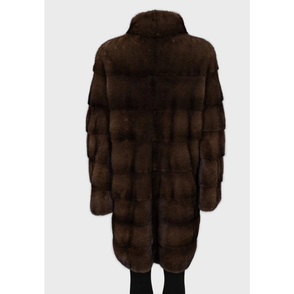 Manzari Brown Mink Fur Coat  Sz.46/ XXL Pre-owned