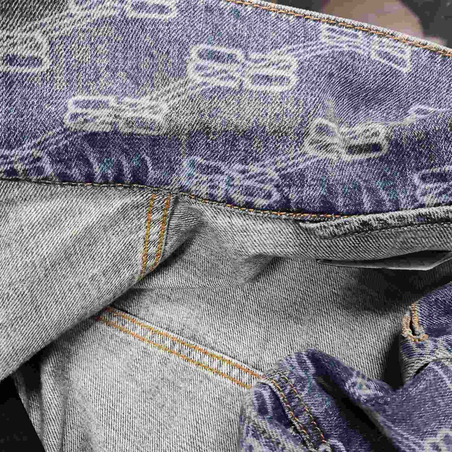 Balenciaga All-Over Logo Denim Oversized Jacket - XS Pre-owned