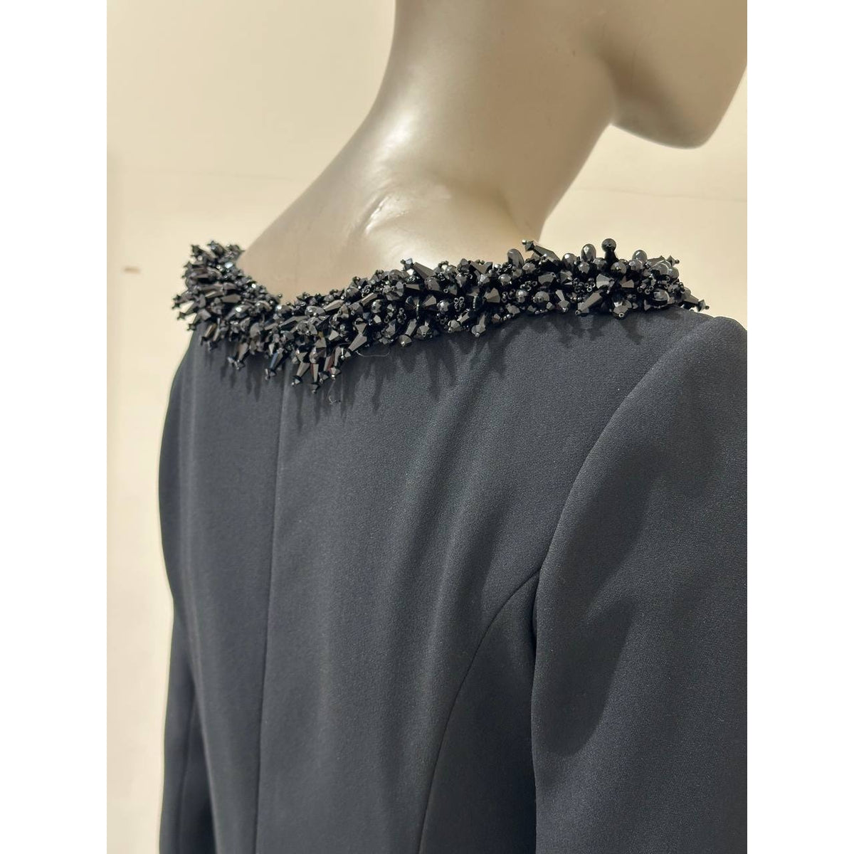Christian Dior Paris Black Beaded Evening Gown Sz.38 Pre-owned