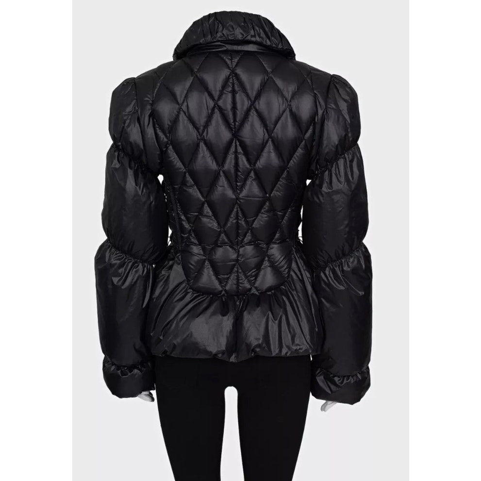 Roberto Cavalli Black Quilted Lace-Up Jacket - IT 44/L Pre-owned