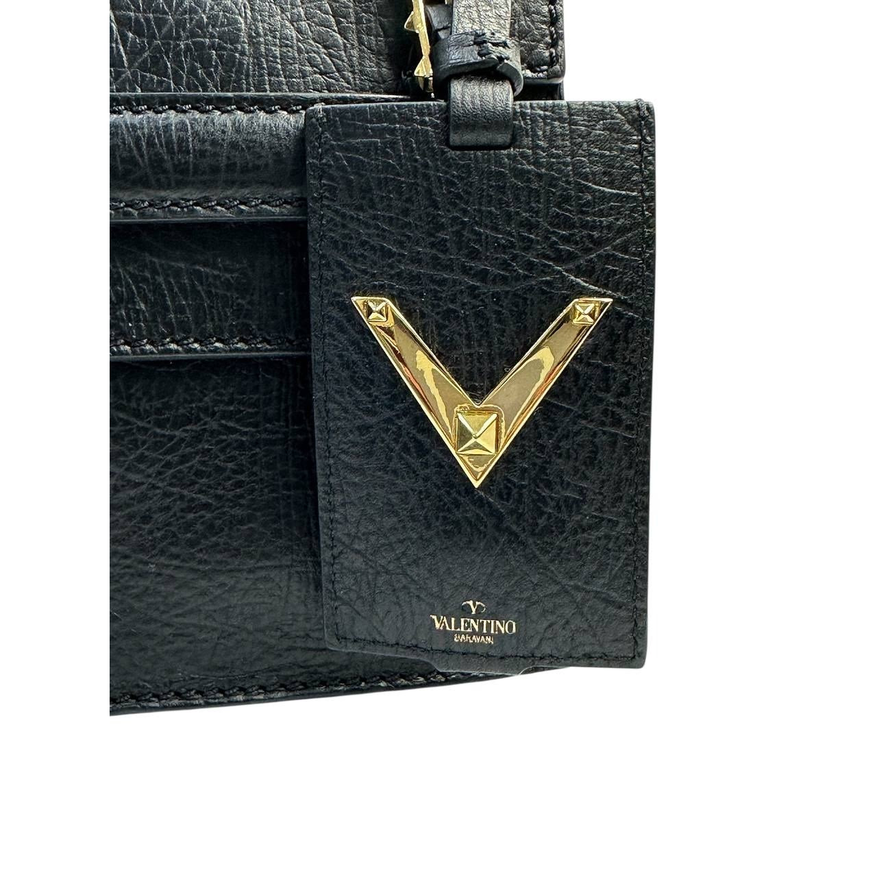 Valentino My Rockstud Black Leather Clutch Bag Pre-owned