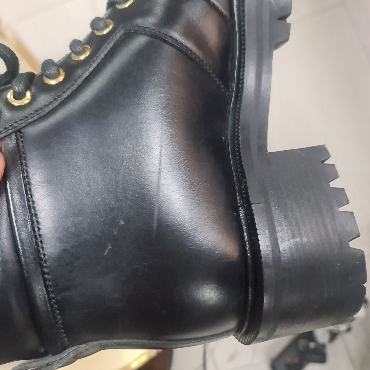 Balmain Black Army Ranger Zip Boots Sz37 Pre-owned