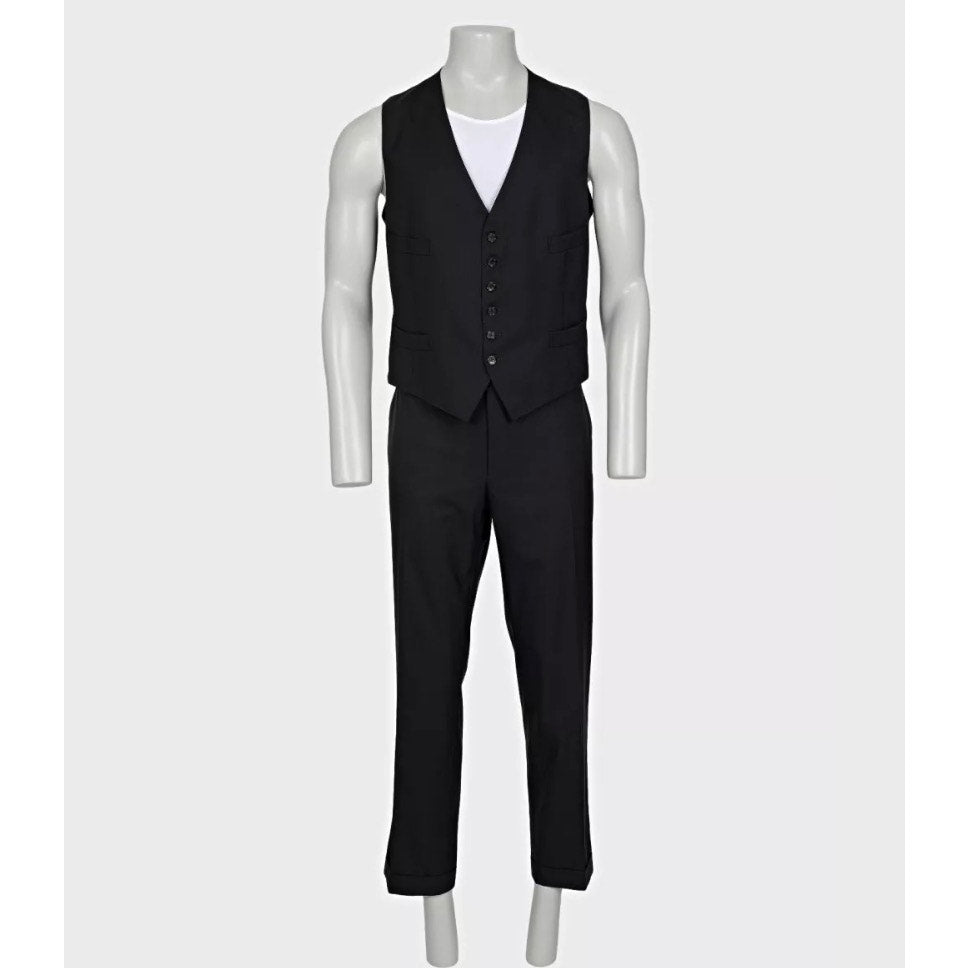 Tom Ford Men’s Black Three-Piece Wool Suit IT58 4XL Pre-owned