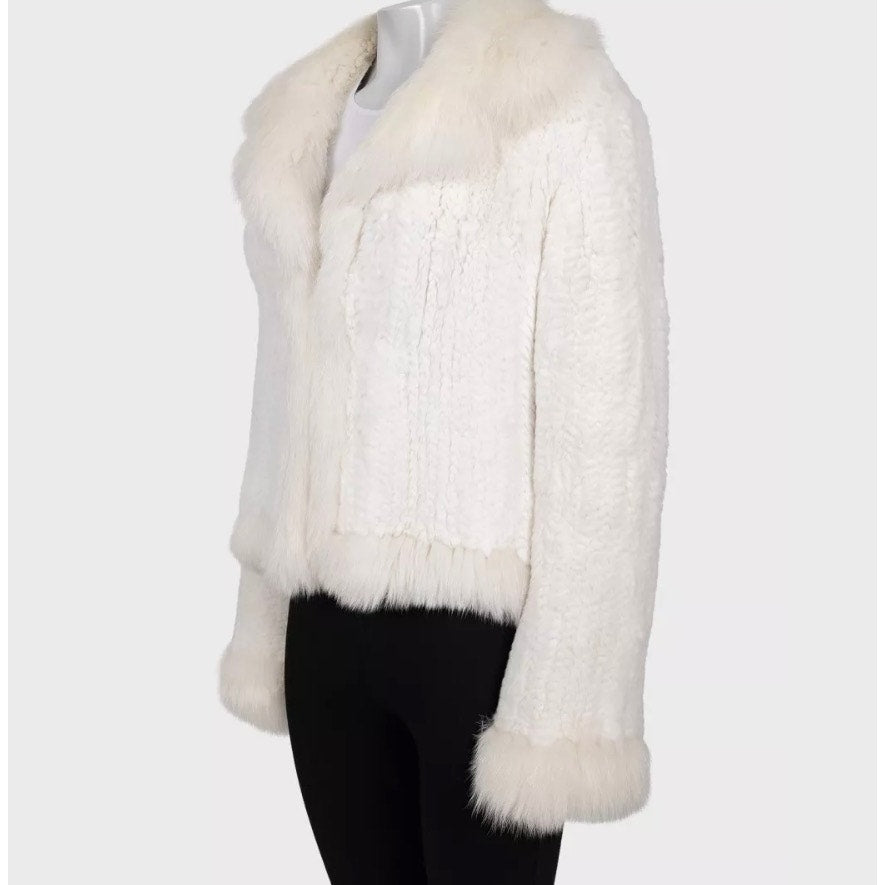 Valentino Roma Luxurious White Faux Fur Coat - Size XL Pre-owned