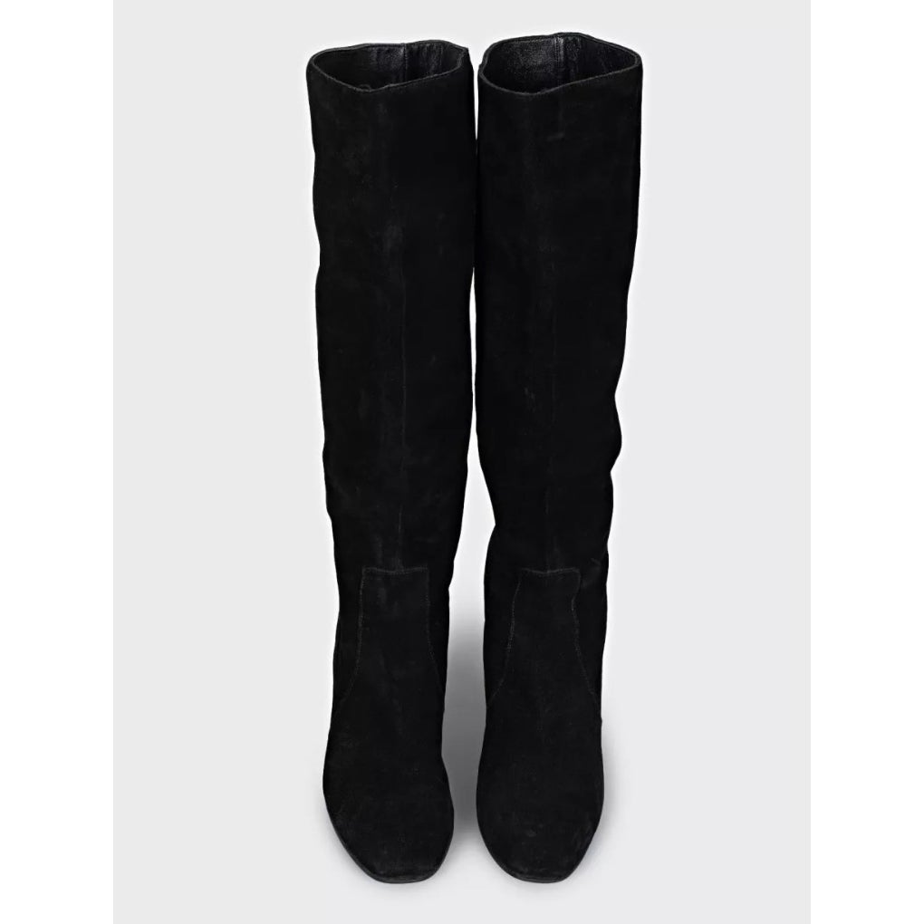 Gucci Black Suede Knee-High Stiletto Boots EU 38 Pre-owned