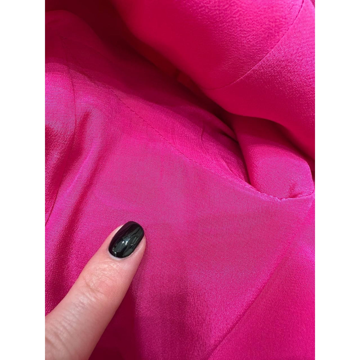 Christian Dior Fuchsia Silk Top & Black Skirt Set Sz.38 Pre-owned
