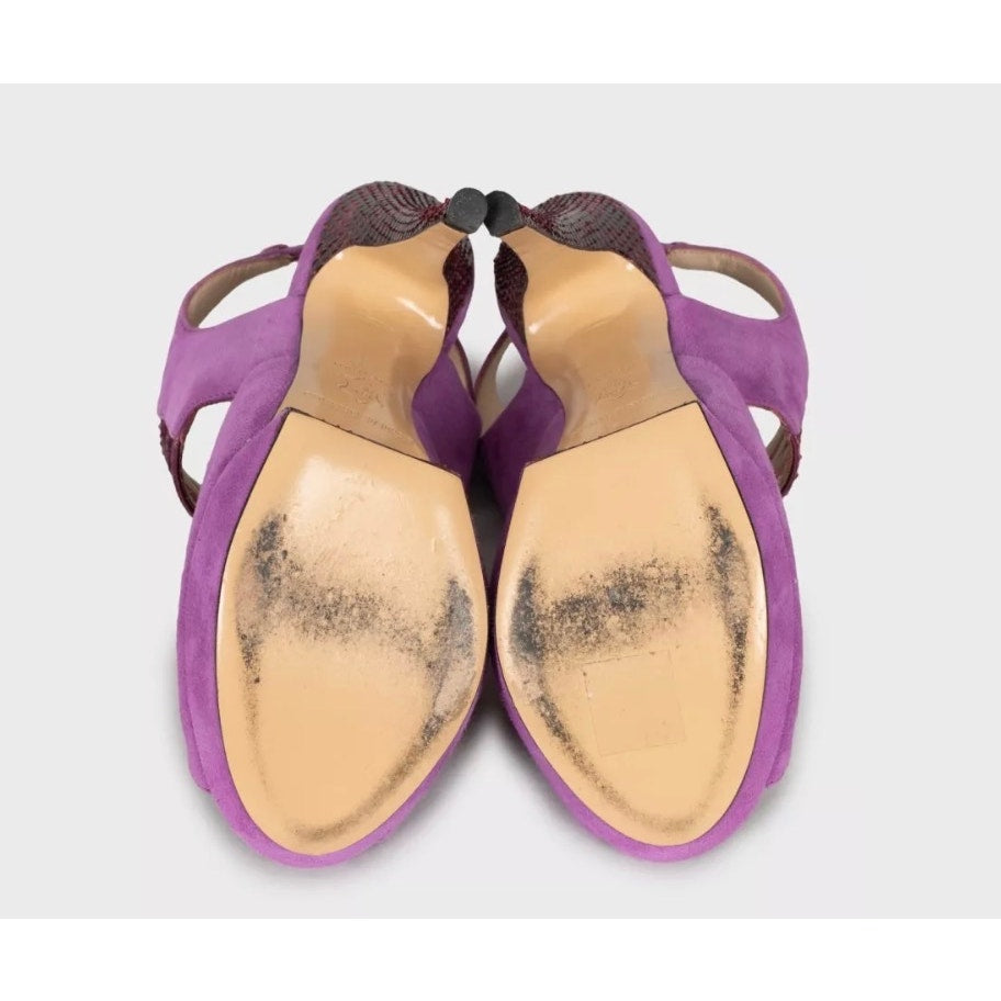 Nicholas Kirkwood Suede & Snakeskin print lambskin Sandals Size 36 Pre-owned