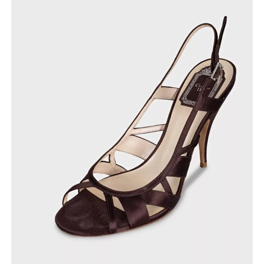 Christian Dior Purple Textile Heeled Sandals Size 39.5 Pre-owned