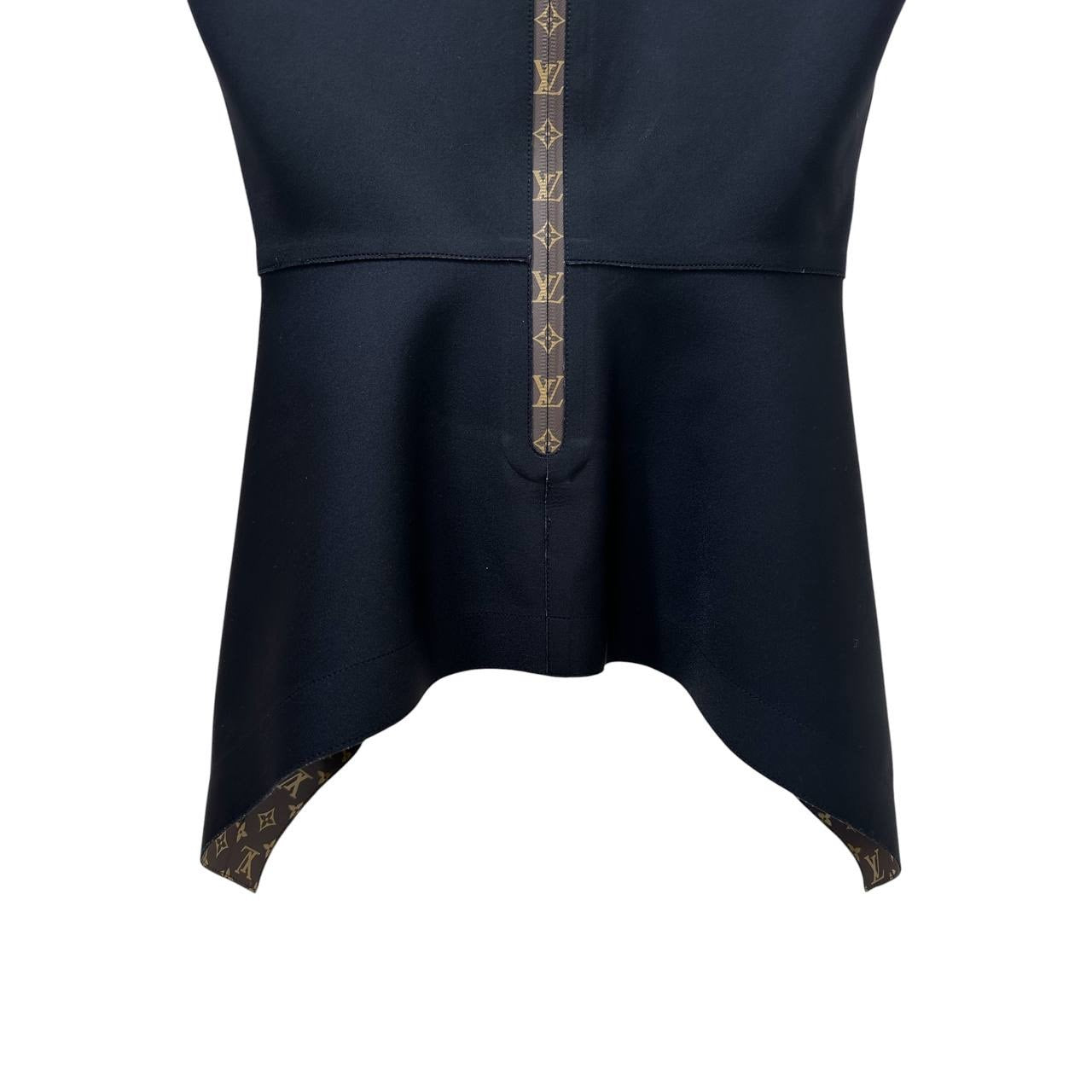 Louis Vuitton Black Monogram Peplum Top Size 34 Pre-owned