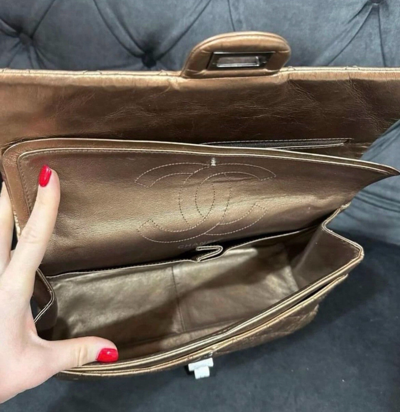 Chanel Chanel Bronze Aged Calfskin Reissue Double Flap Classic Bag