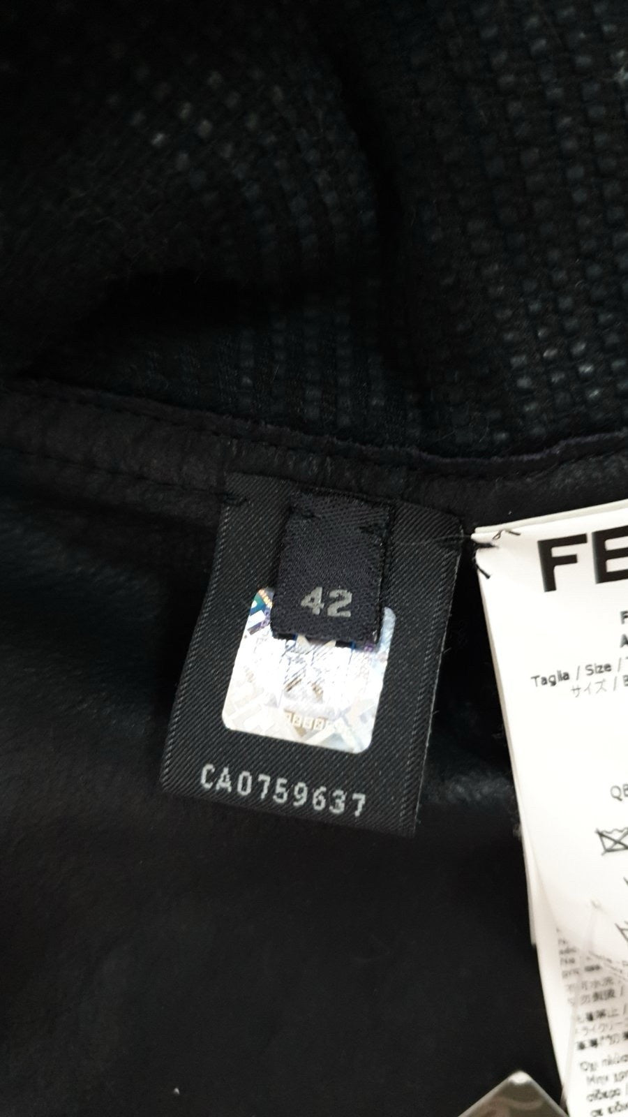 Fendi  Black Leather Fringe and Loops Coat Sz.42