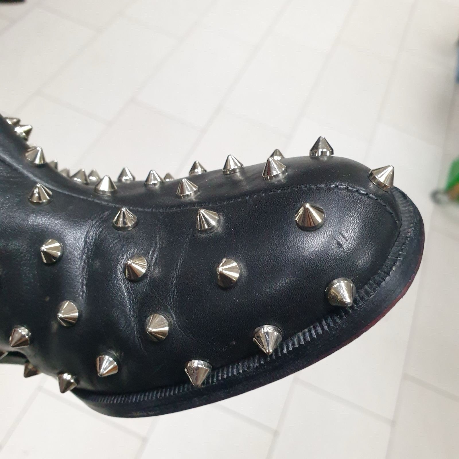 Christian Louboutin Studded Flat Knee Black Boots Sz. 38