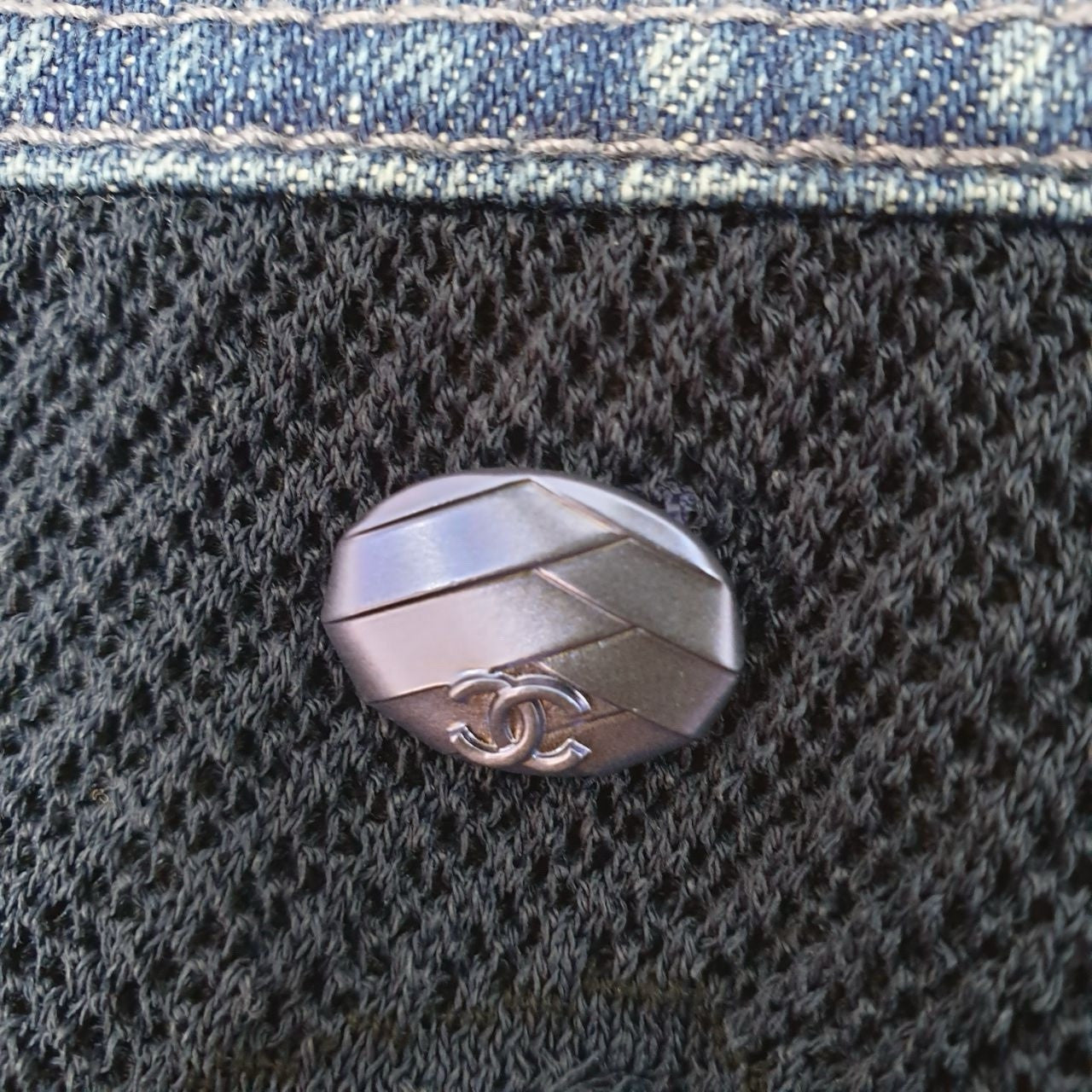 CHANEL Camellia Denim Mini Skirt Sz.38