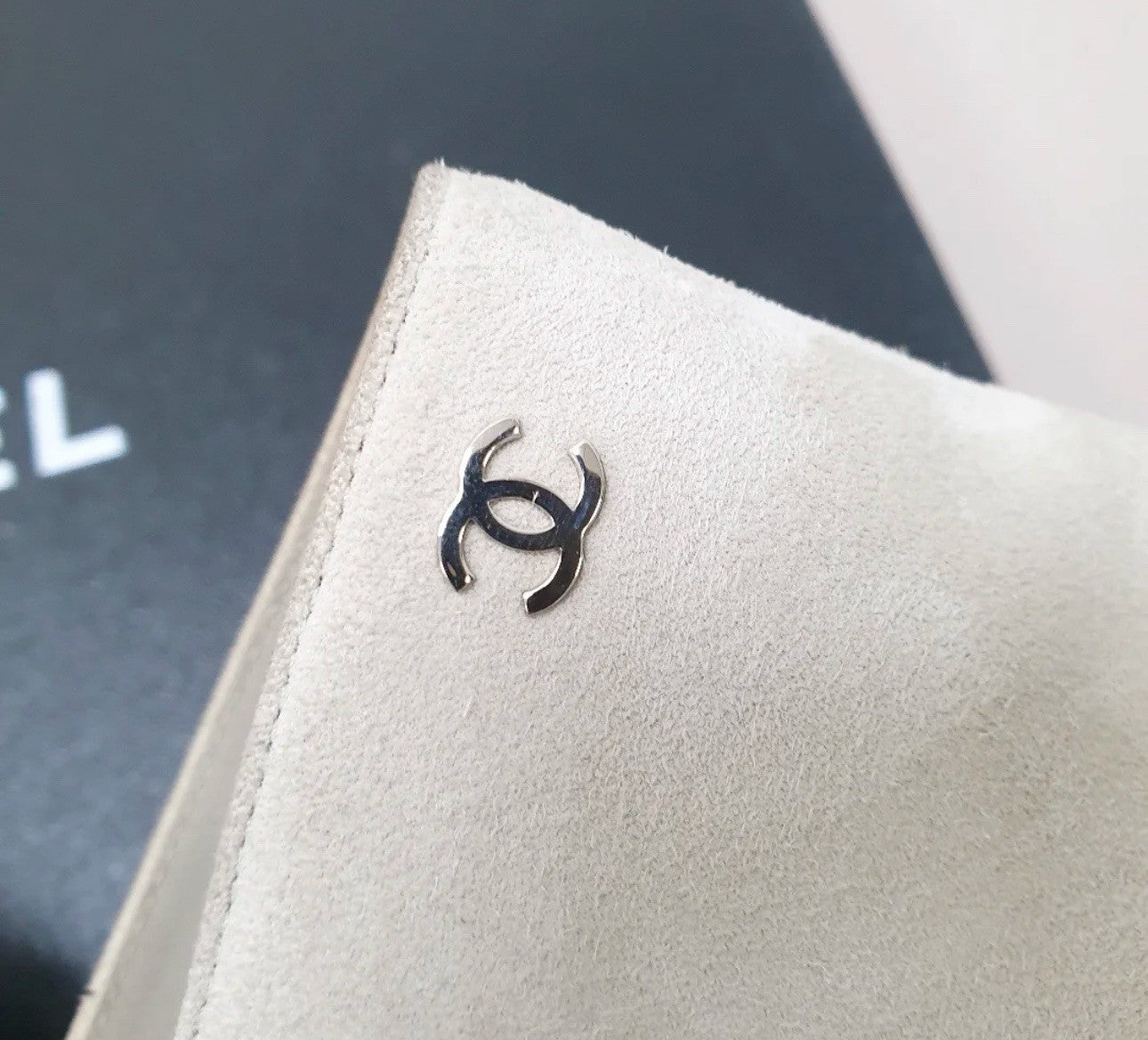 Chanel Gray Suede Lace Up Ankle Boots Booties Sz.39