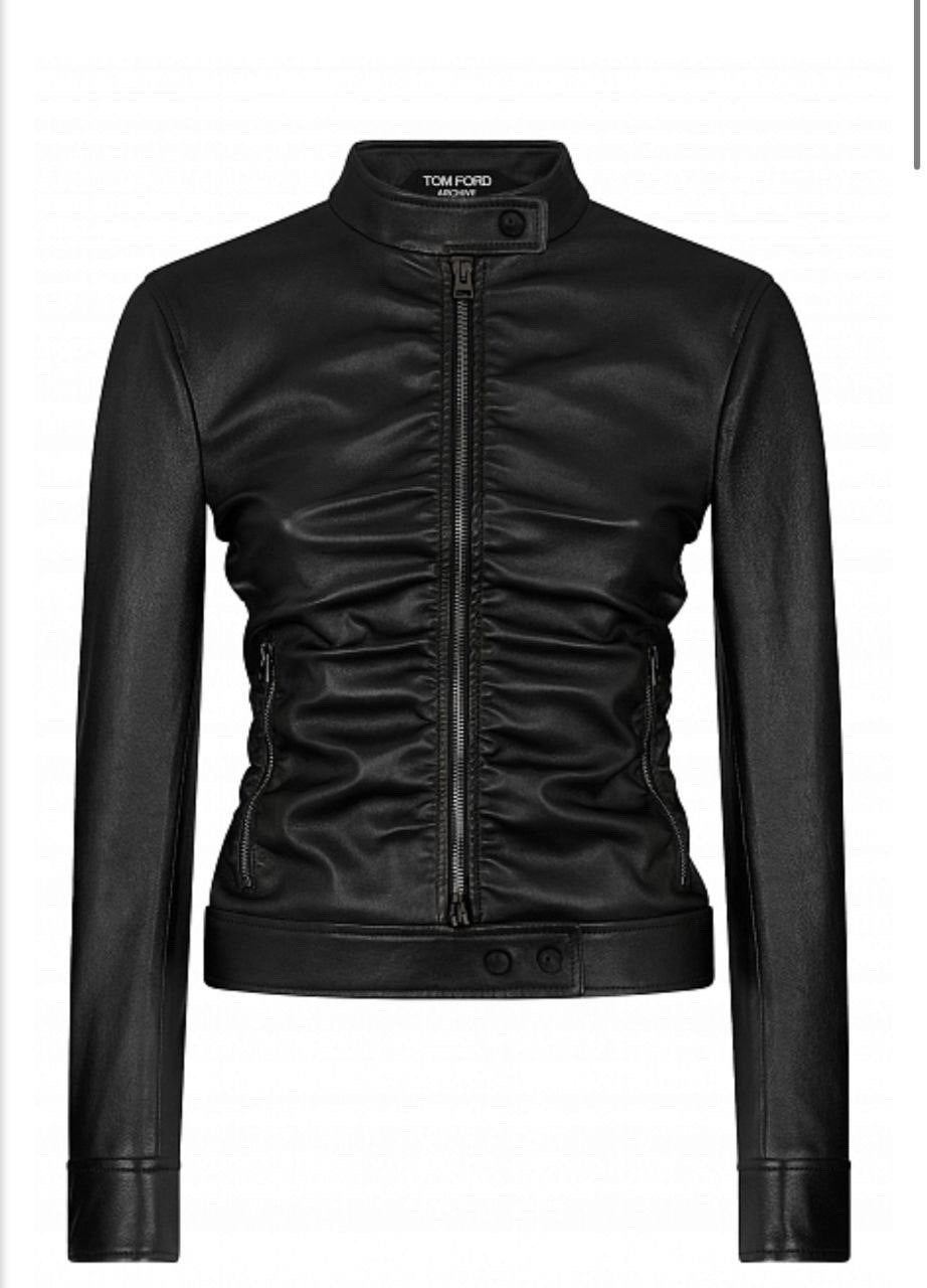 Tom Ford Lamb Leather Biker Jacket Sz.40