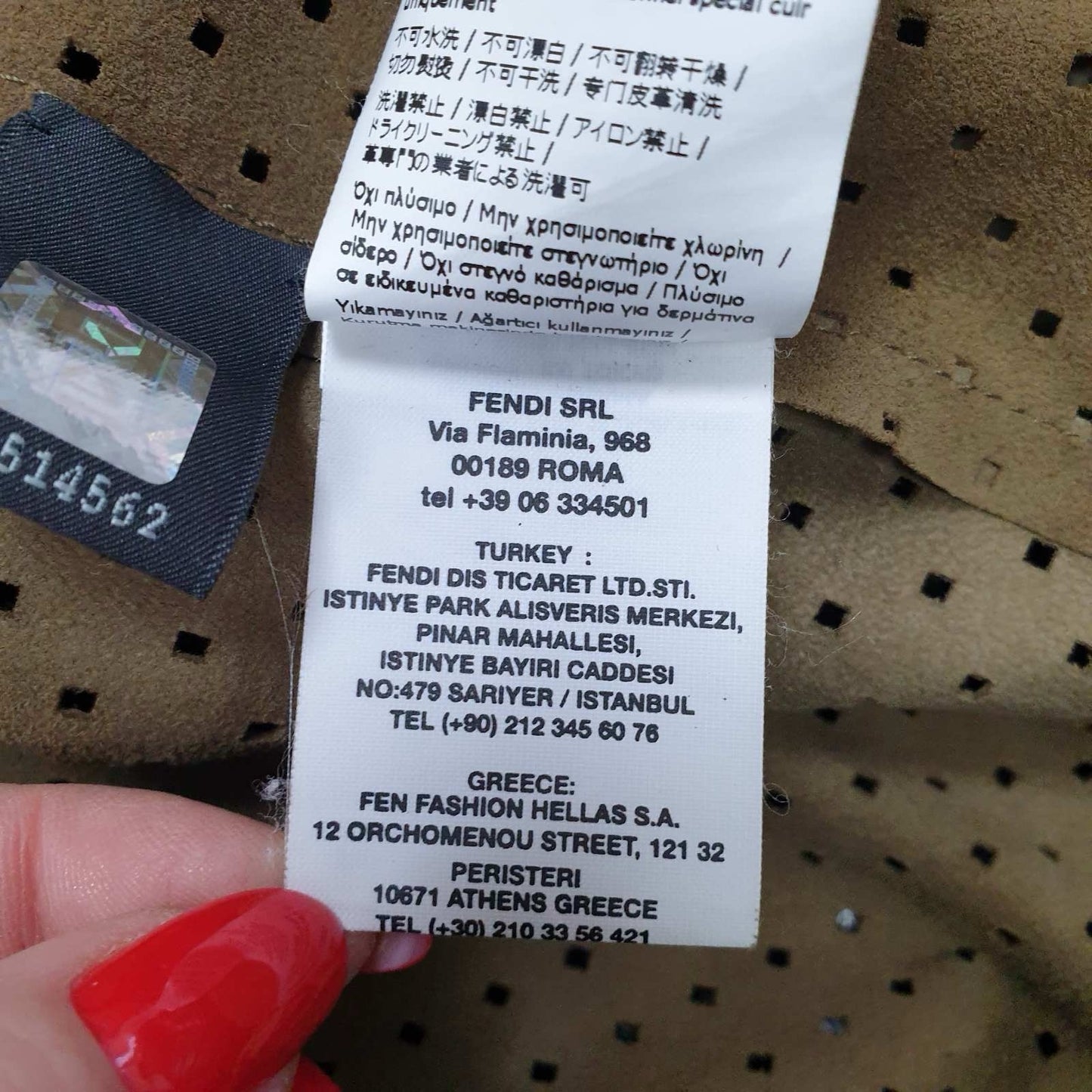 Fendi Brown Beige Ivory Perforated Leather Moto Jacket Sz.40