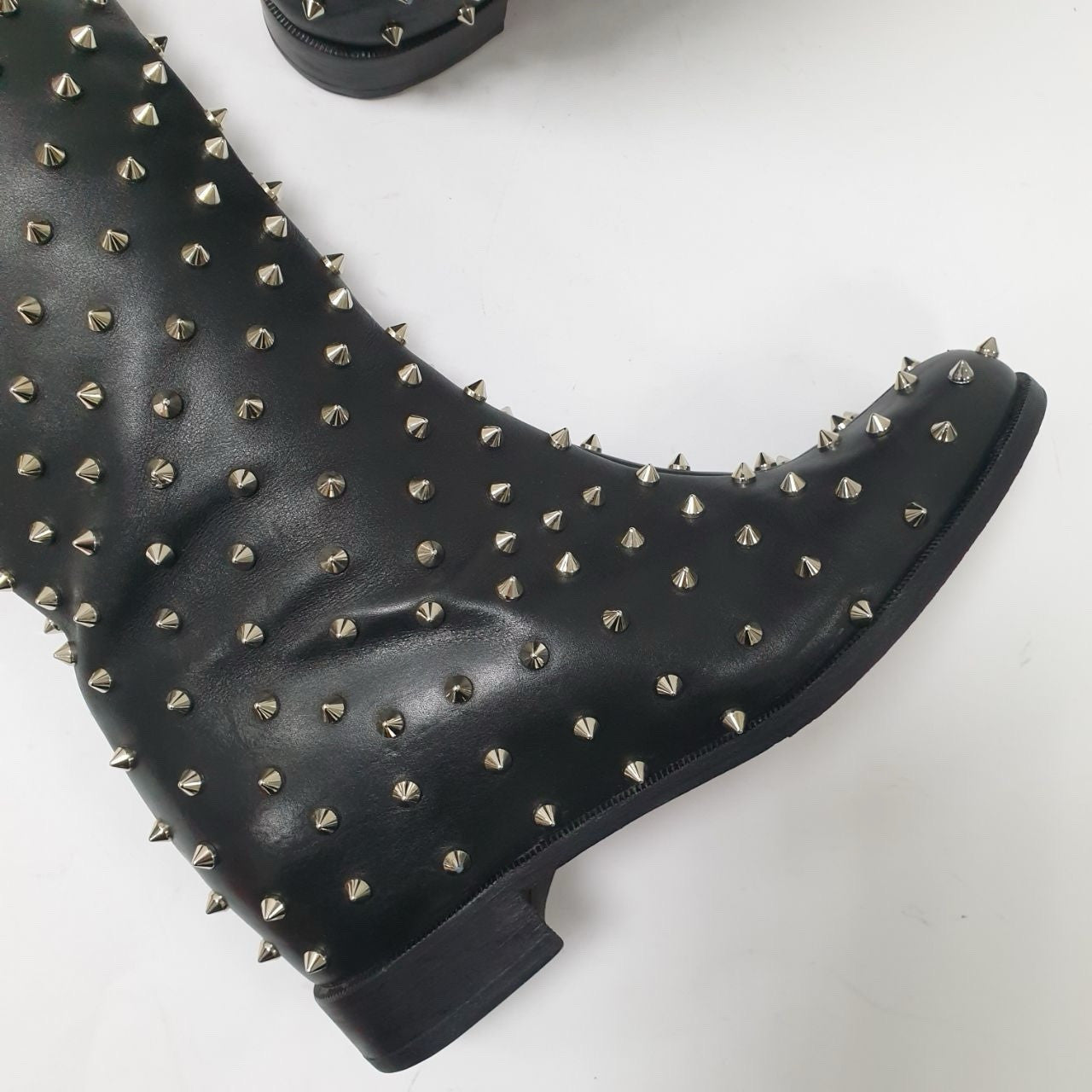 Christian Louboutin Studded Flat Knee Black Boots Sz. 38