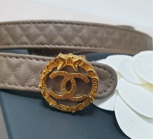 Chanel Blown Leather Lambskin Chain CC Belt